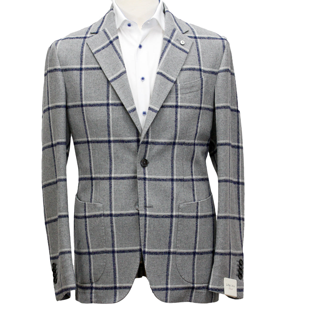 Gray Check Unconstructed Sport Coat - L.B.M 1911 - Boutique Jacques International