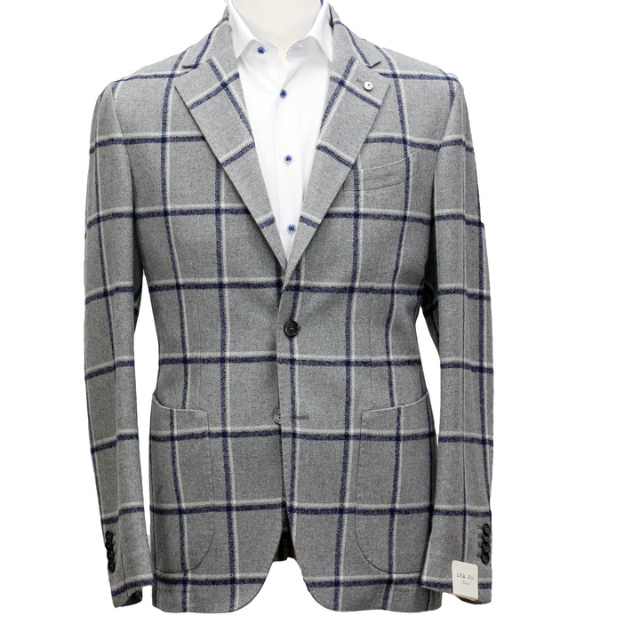 Gray Check Unconstructed Sport Coat - L.B.M 1911 - Boutique Jacques International