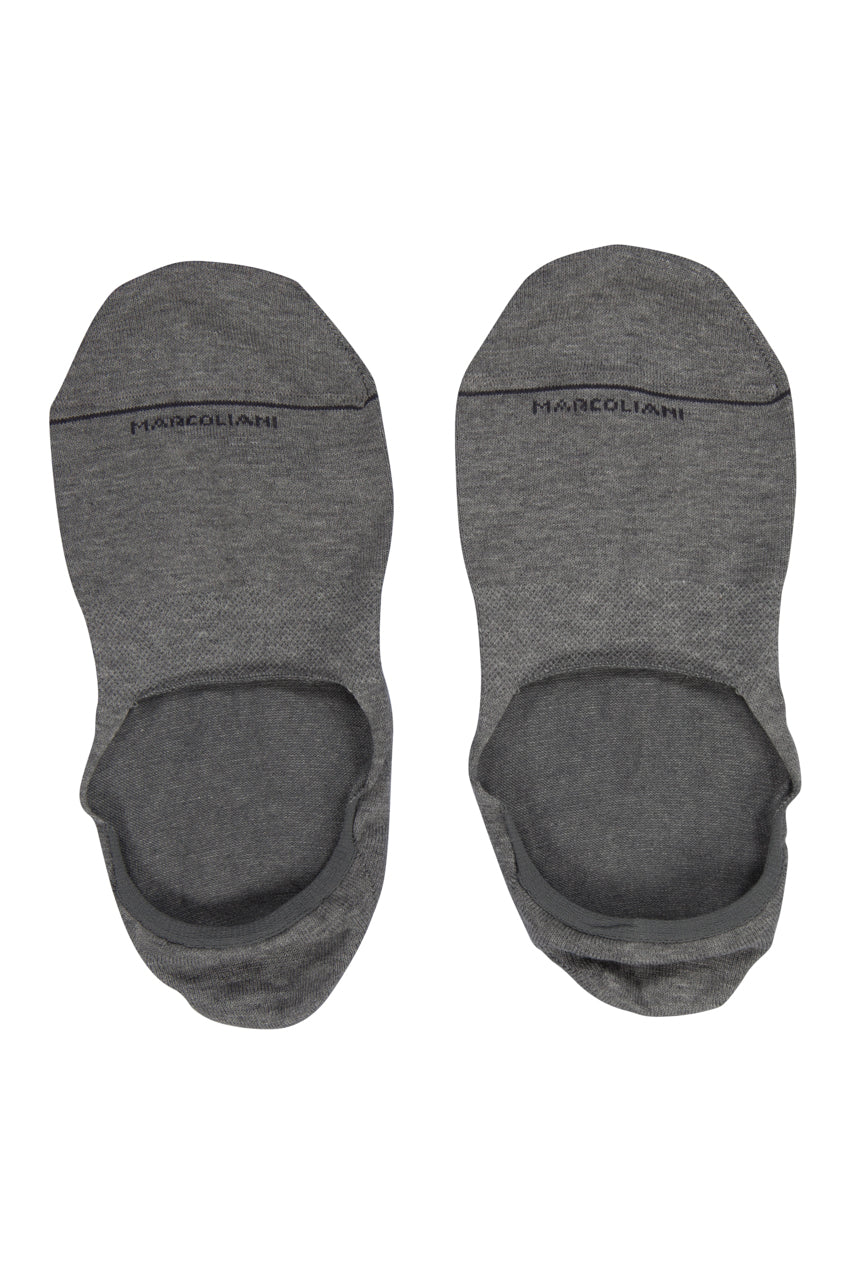 Flannel Gray Invisible Touch Pima Cotton No-Show Socks - Marcoliani - Boutique Jacques International