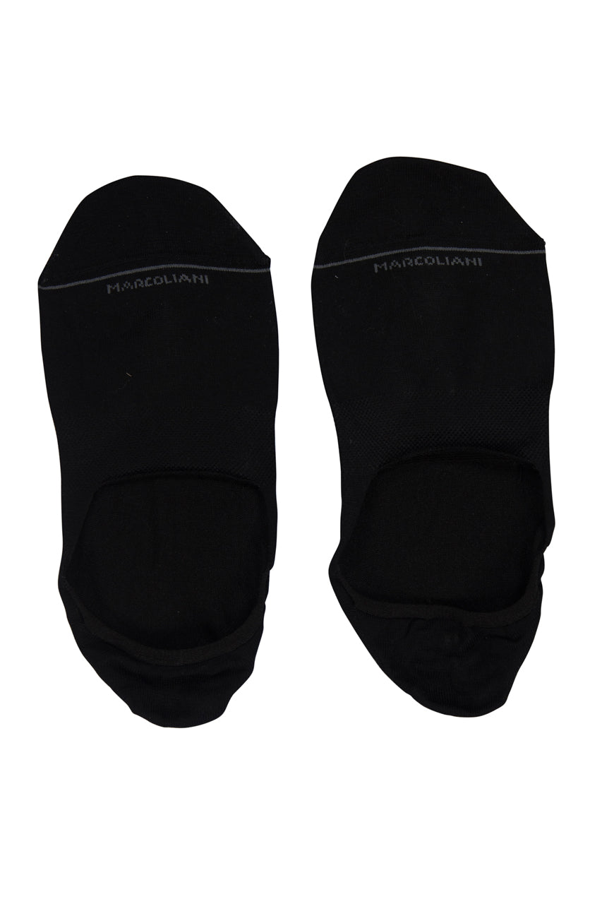 Black Invisible Touch Pima Cotton No-Show Socks - Marcoliani - Boutique Jacques International