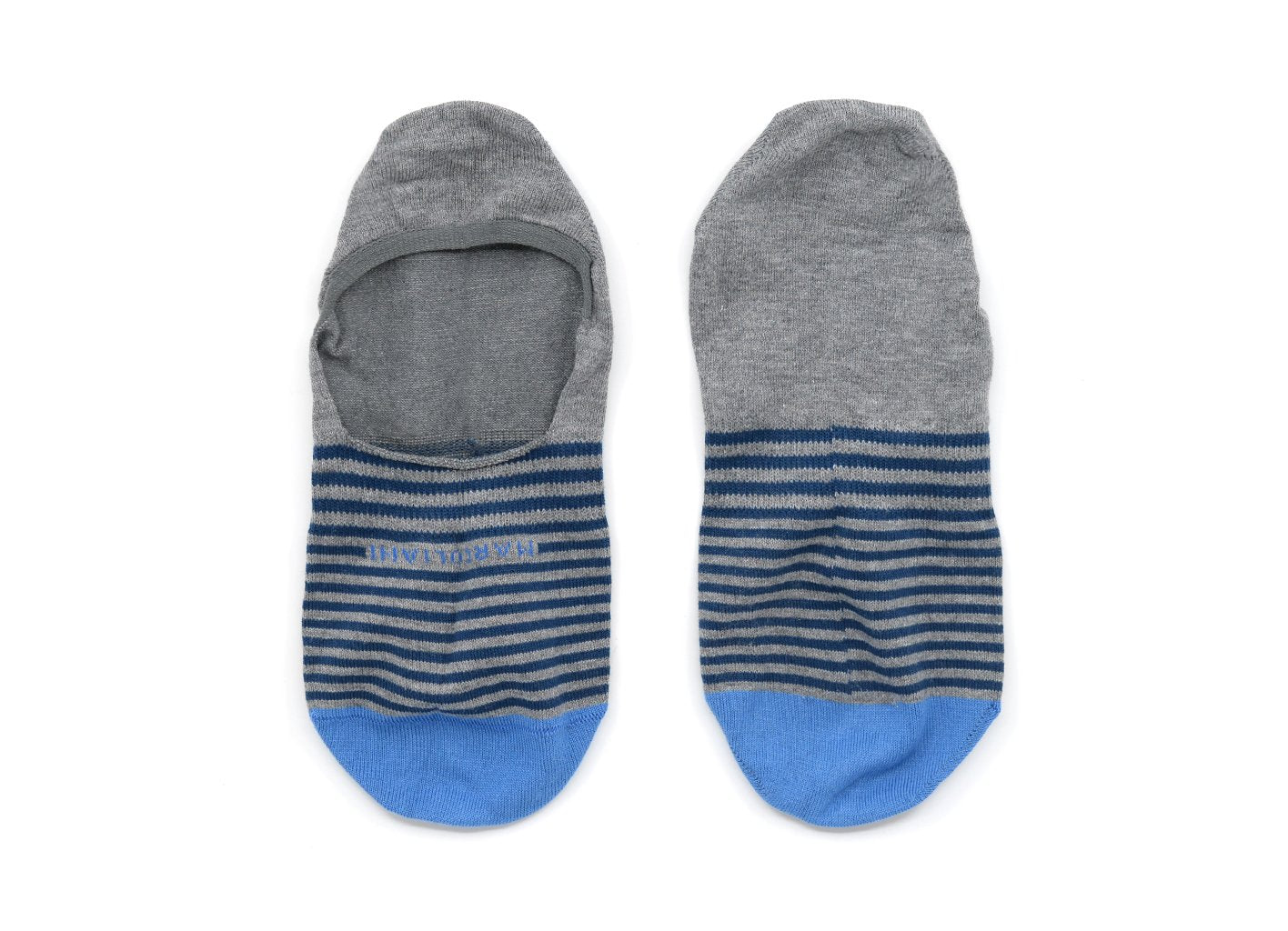 Grey Stripe Invisible Touch No-Show Socks - Marcoliani - Boutique Jacques International