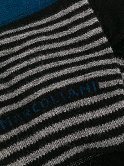 Black Stripe Invisible Touch No-Show Socks - Marcoliani - Boutique Jacques International