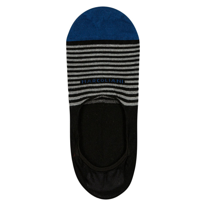Black Stripe Invisible Touch No-Show Socks - Marcoliani - Boutique Jacques International
