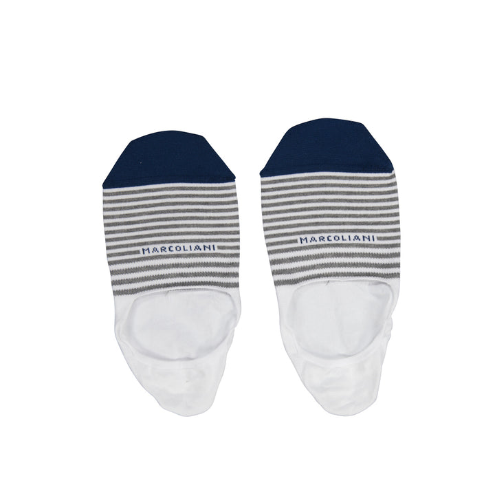 White Stripe Invisible Touch No-Show Socks - Marcoliani - Boutique Jacques International