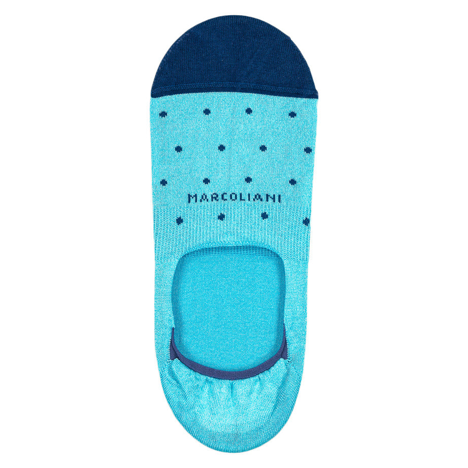 Caribe Blue Polka Dot Invisible Touch No-Show Socks - Marcoliani - Boutique Jacques International