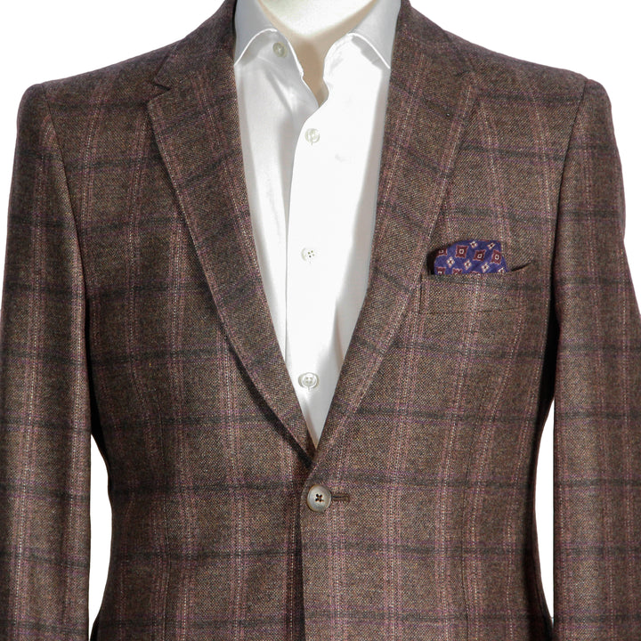 Brown Check Contemporary Fit Sport Coat - Boutique Jacques International
