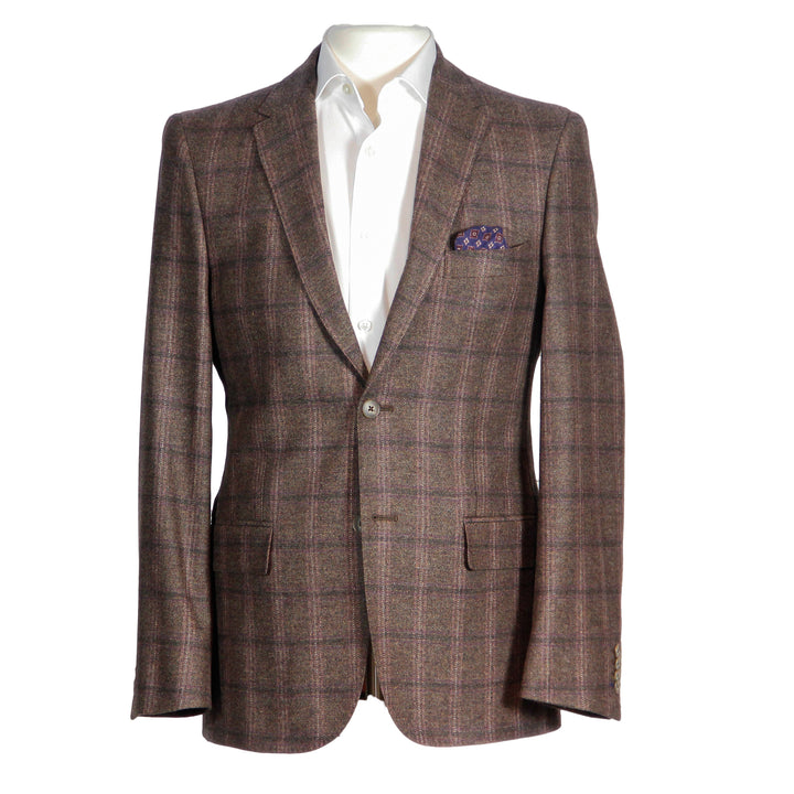 Brown Check Contemporary Fit Sport Coat - Boutique Jacques International