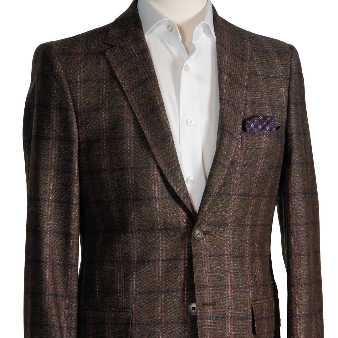 Brown Check Contemporary Fit Sport Coat - Boutique Jacques International