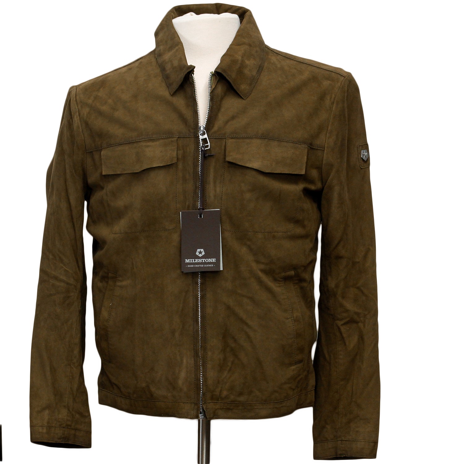 Brown Goat Suede Field Jacket - Milestone - Boutique Jacques International