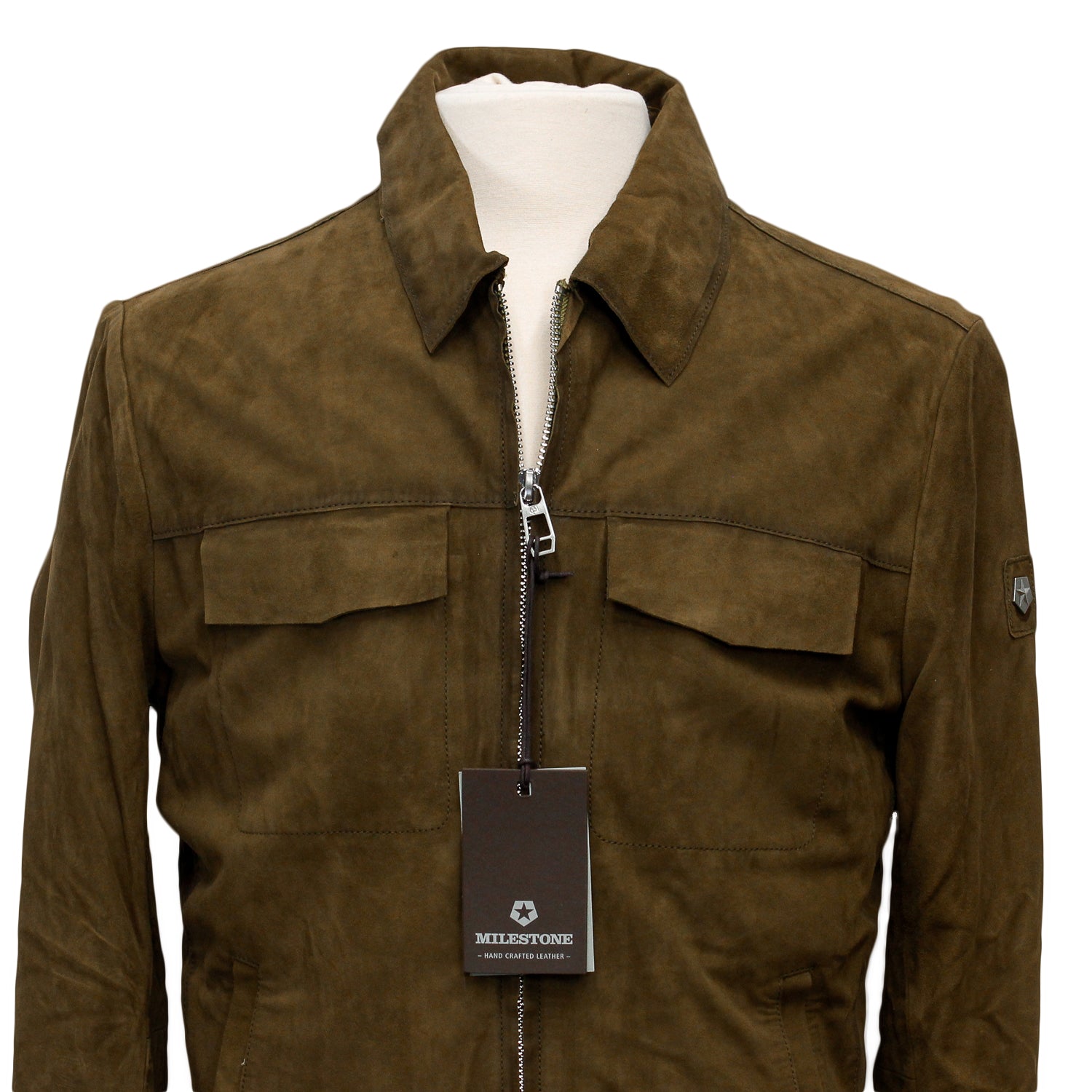 Brown Goat Suede Field Jacket - Milestone - Boutique Jacques International
