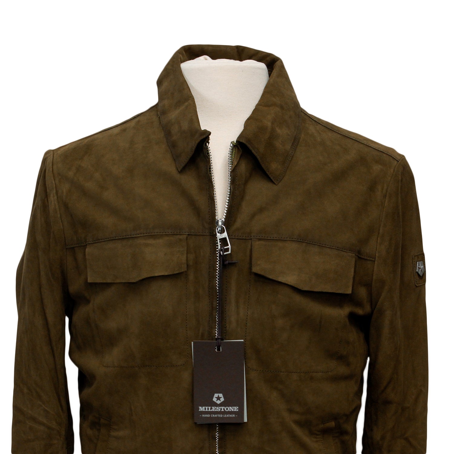 Brown Goat Suede Field Jacket - Milestone - Boutique Jacques International