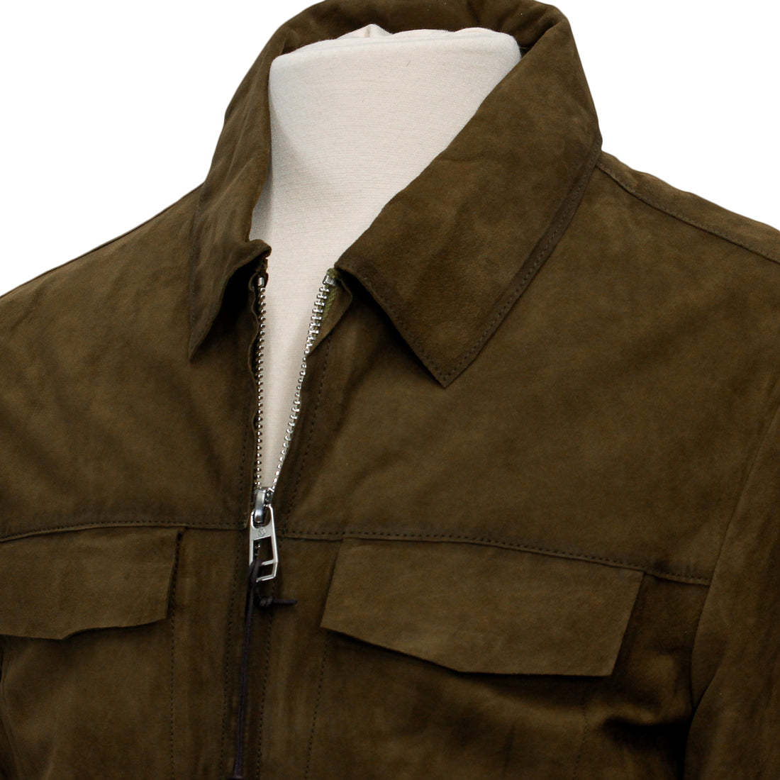 Brown Goat Suede Field Jacket - Milestone - Boutique Jacques International