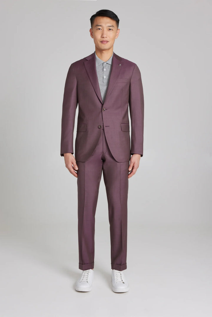 Burgundy/Plum Sartorial Urban Slim Fit Wool Suit - Jack Victor