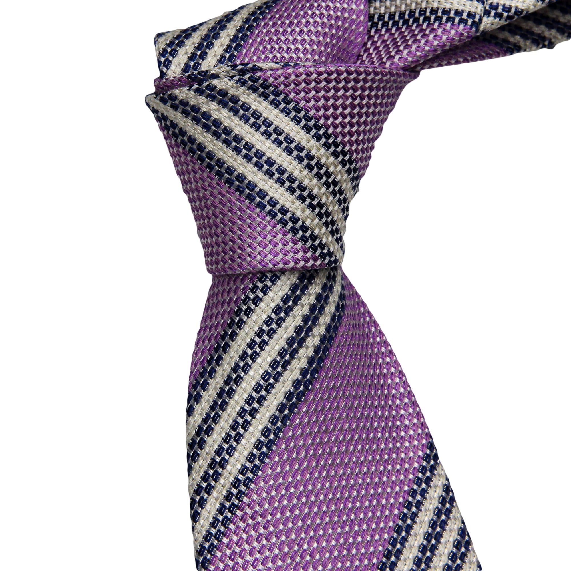 Lavender Stripe Silk Tie - Paolo Albizzati - Boutique Jacques International