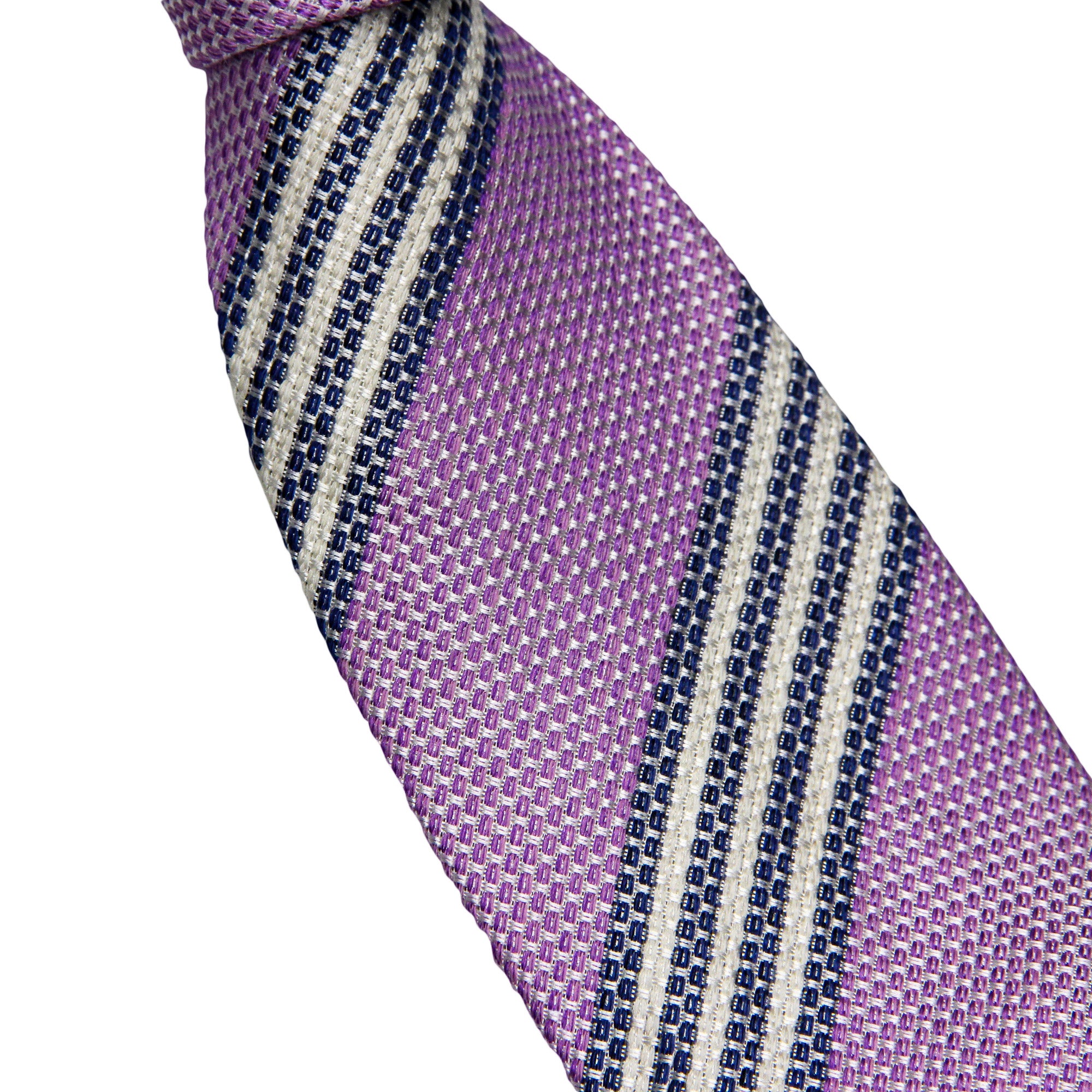 Lavender Stripe Silk Tie - Paolo Albizzati - Boutique Jacques International
