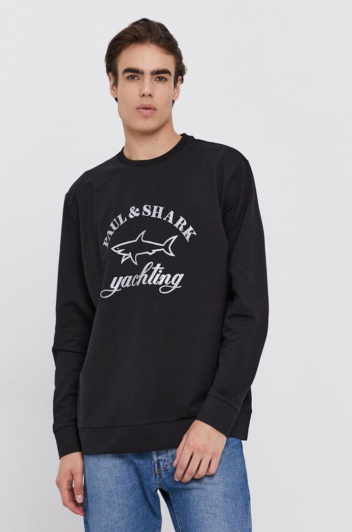 Black Cotton Crewneck Sweatshirt - Paul & Shark - Boutique Jacques International