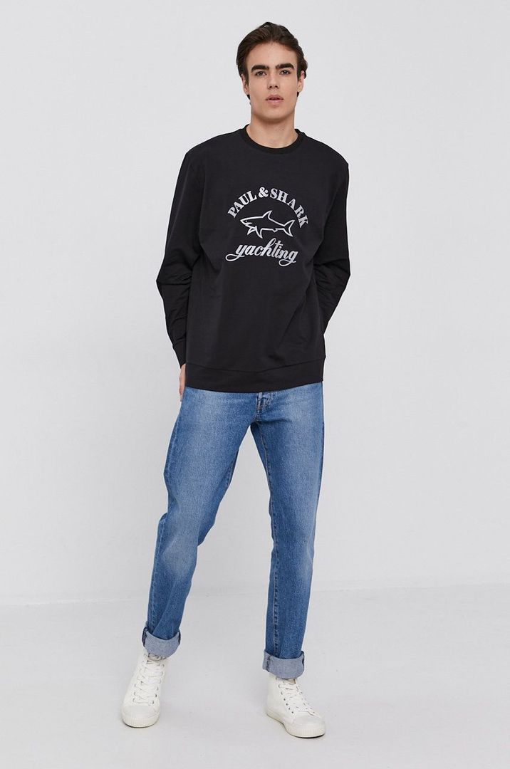 Black Cotton Crewneck Sweatshirt - Paul & Shark - Boutique Jacques International