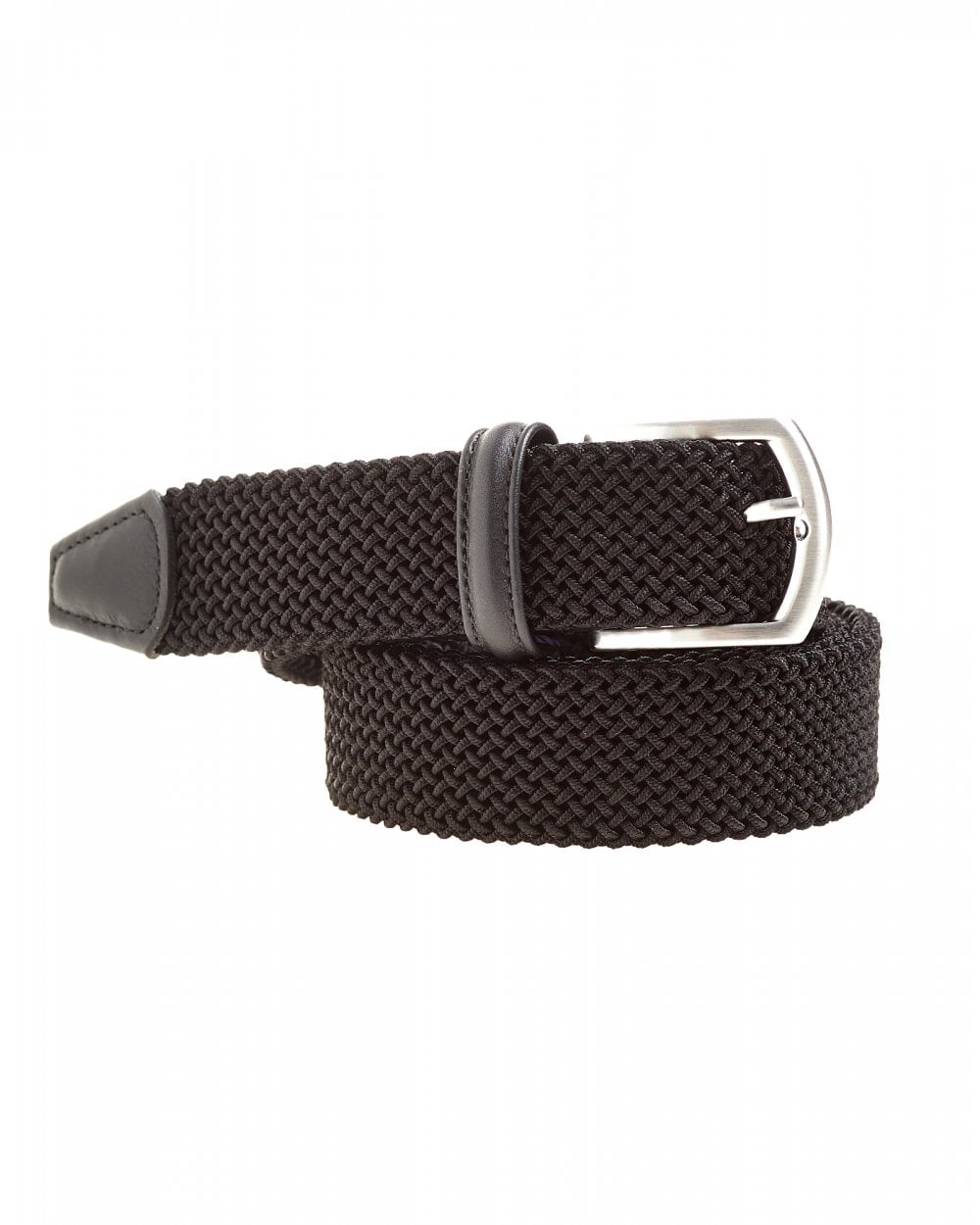 Solid Black Woven Belt - Anderson's - Boutique Jacques International
