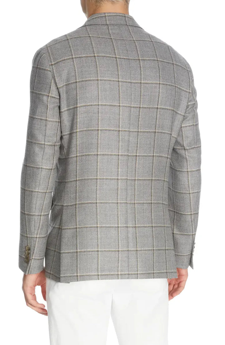 Gray Check Unconstructed Midland Contemporary Fit Sport Jacket - Jack Victor - Boutique Jacques International