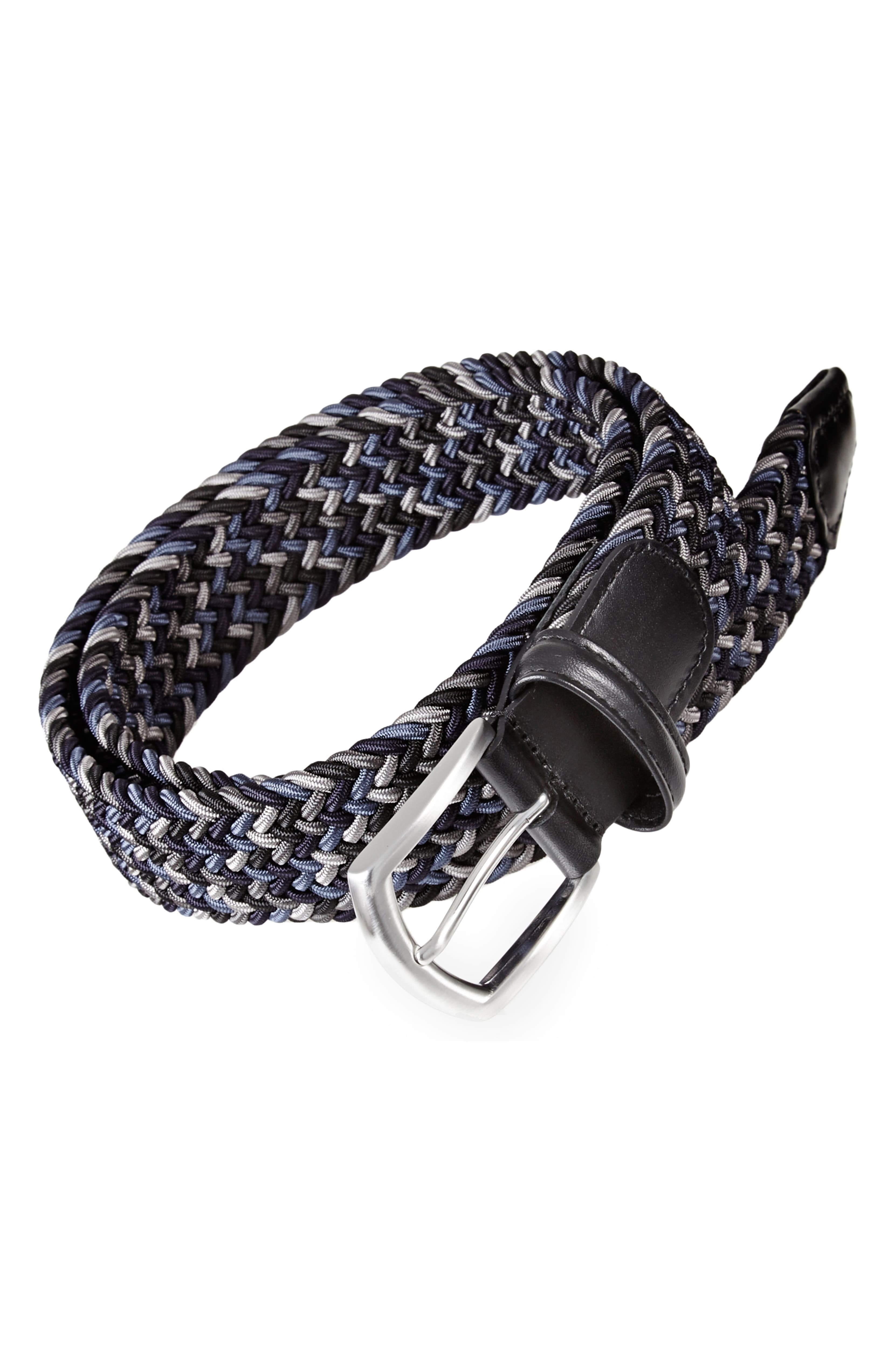 Blue Grey Woven Elastic Belt - Anderson's - Boutique Jacques International