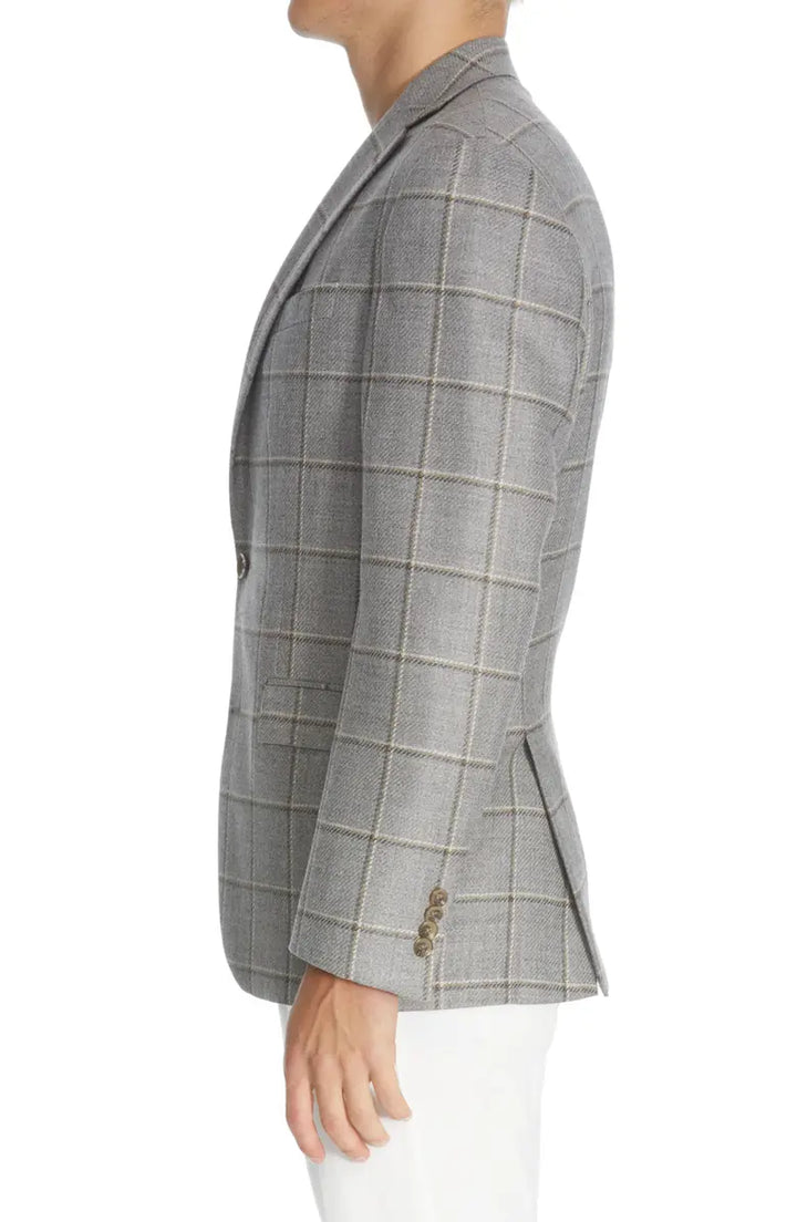 Gray Check Unconstructed Midland Contemporary Fit Sport Jacket - Jack Victor - Boutique Jacques International