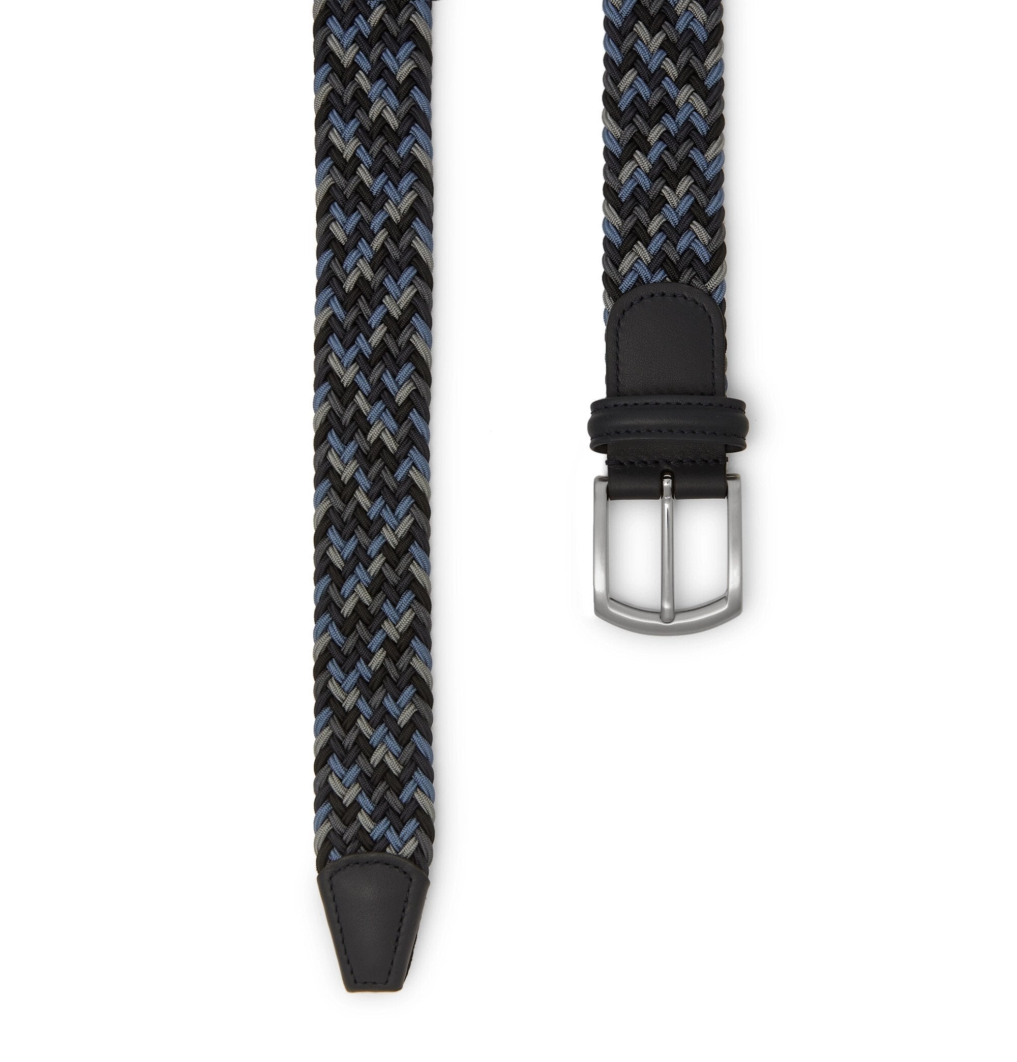 Blue Grey Woven Elastic Belt - Anderson's - Boutique Jacques International