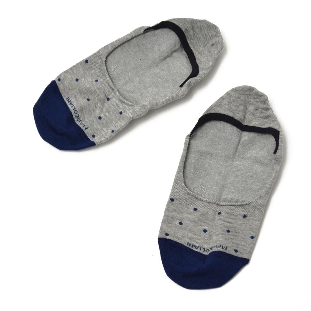Gray Polka Dot Invisible Touch Pima Cotton No-Show Socks - Marcoliani - Boutique Jacques International