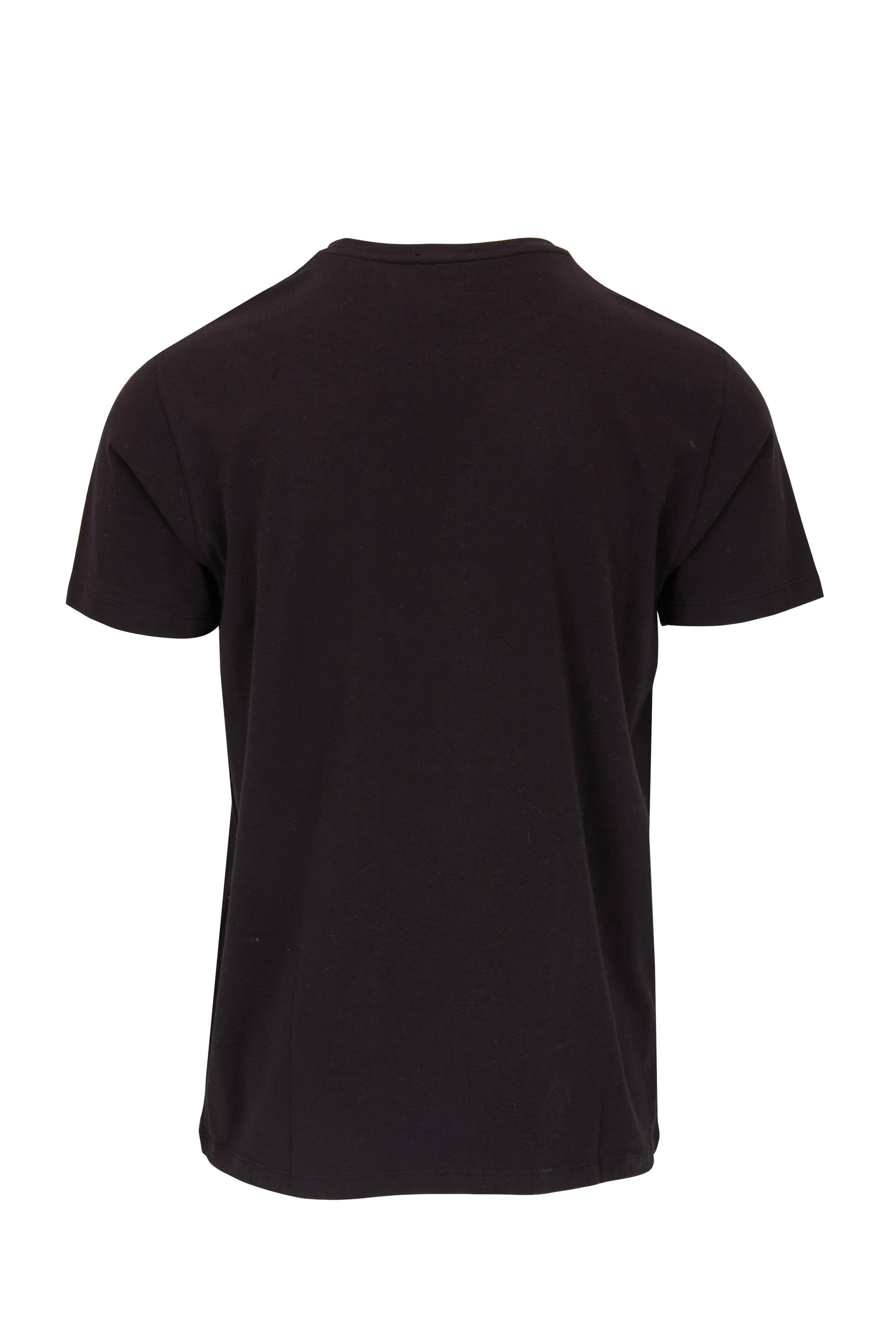Iconic Black Pima Stretch Short Sleeve Crew Neck - PATRICK ASSARAF - Boutique Jacques International