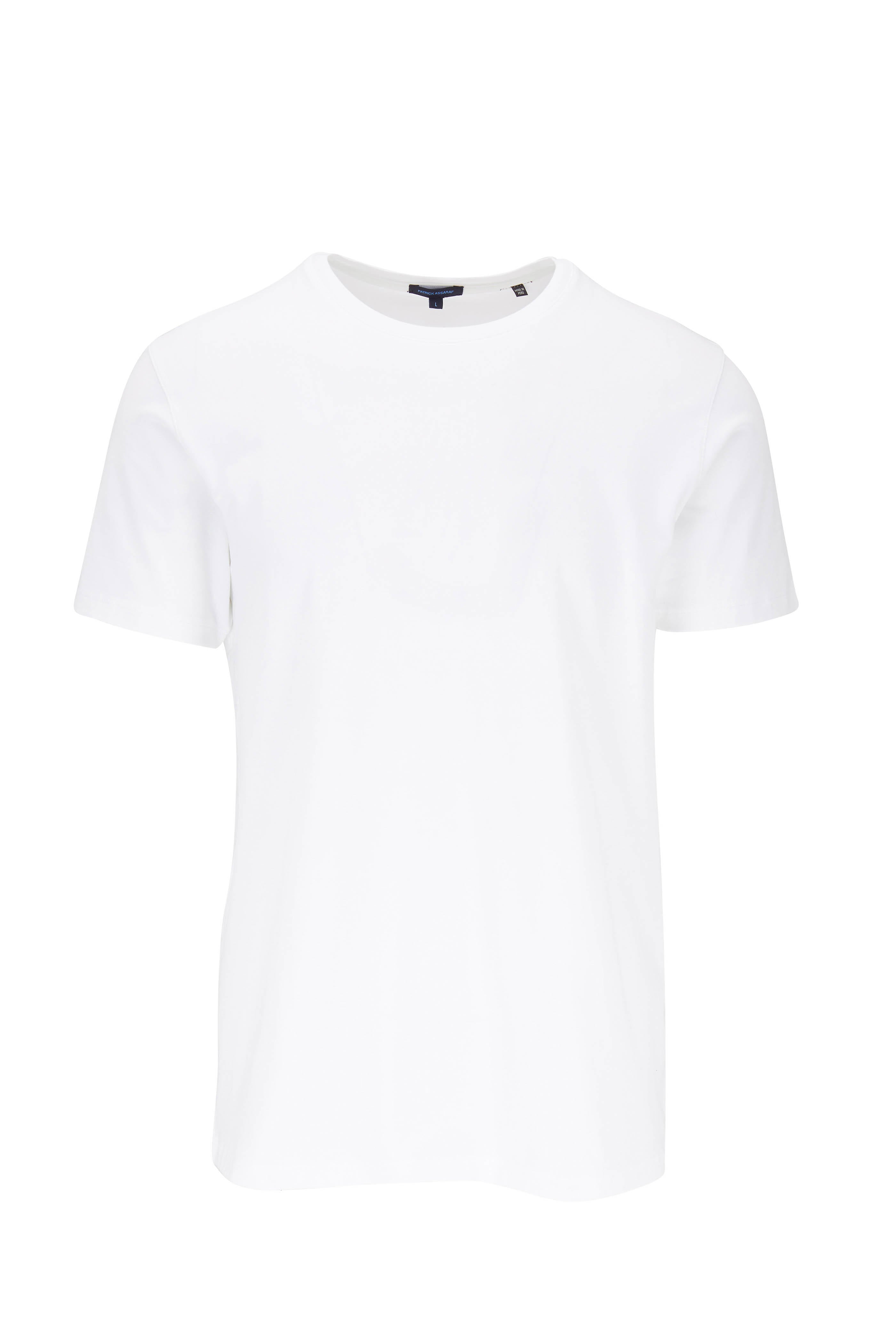 Iconic White Pima Stretch Short Sleeve Crew Neck - Patrick Assaraf - Boutique Jacques International