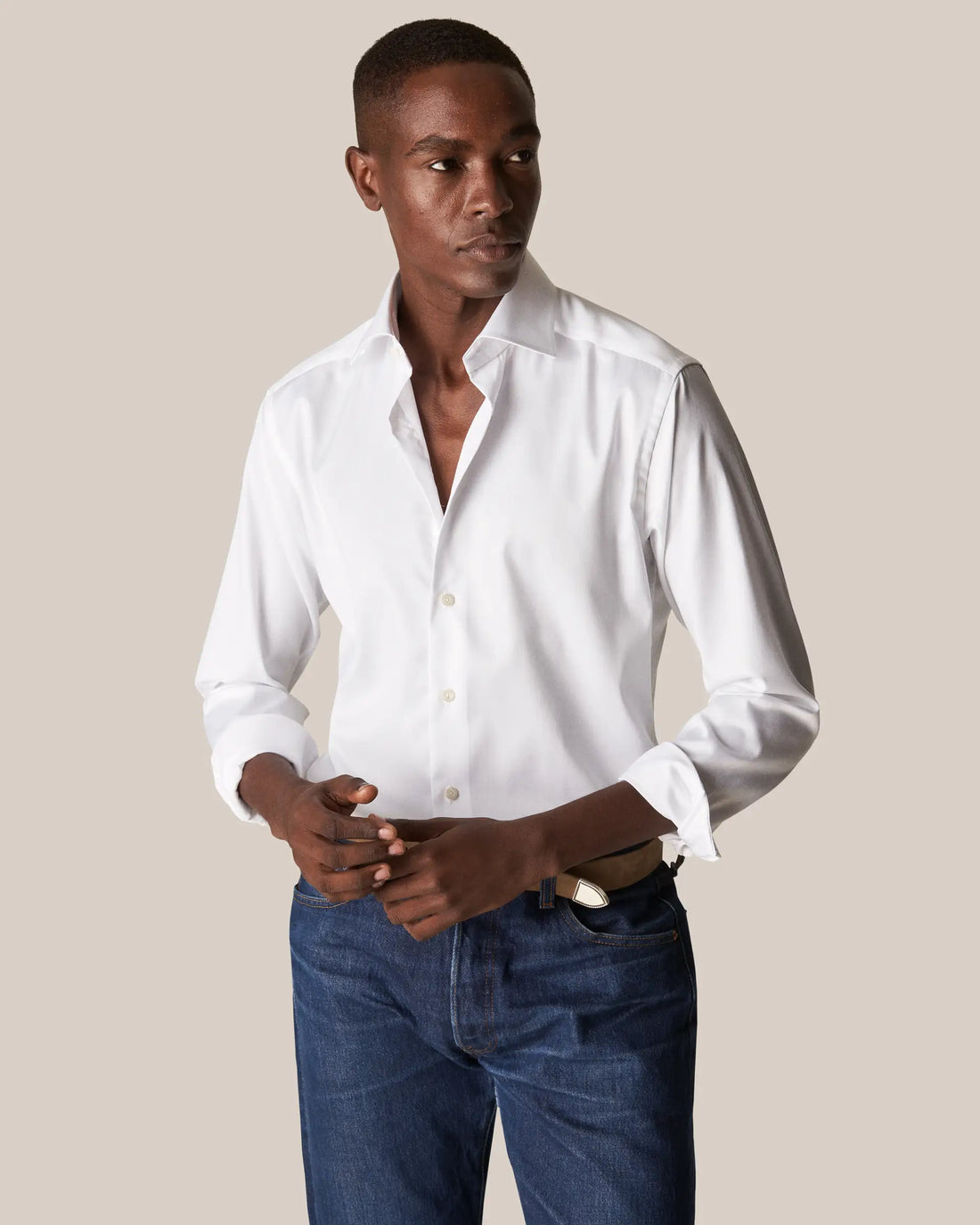White Signature Twill Contemporary Fit Dress Shirt - ETON - Boutique Jacques International